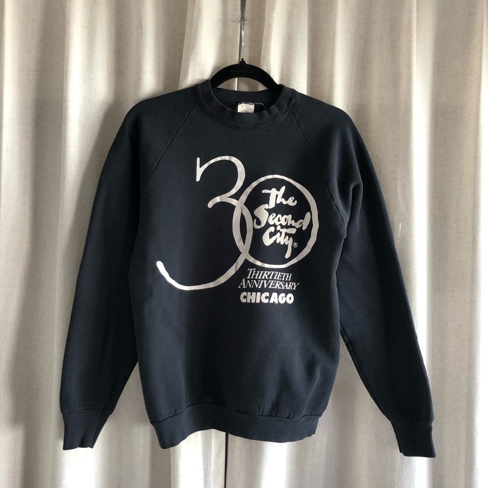The Second City Chicago 30th Anniversary Black Crewneck Sweatshirt